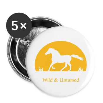 Sunset Horse wild and untamed - Buttons klein 25 mm (5er Pack) - Weiß - Vorne