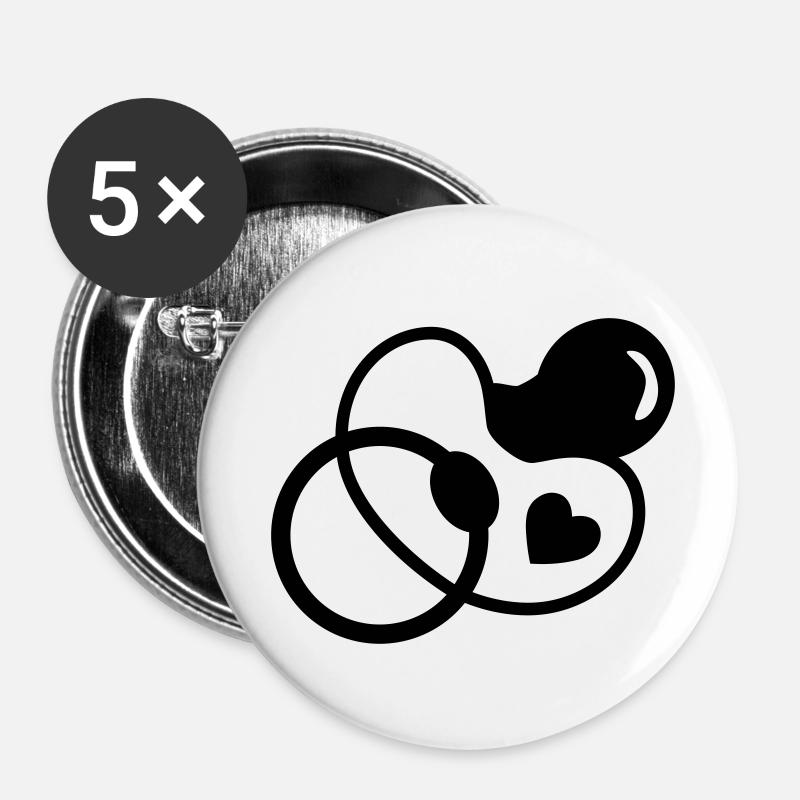 pacifier - Baby - Buttons small 1''/25 mm (5-pack) - white