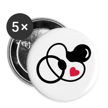baby - pacifier - Buttons small 1''/25 mm (5-pack) - white - Front