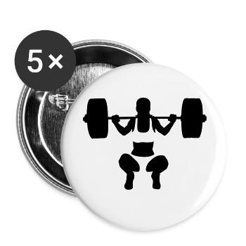 haltérophilie - Lot de 5 petits badges (25 mm) - blanc - Devant