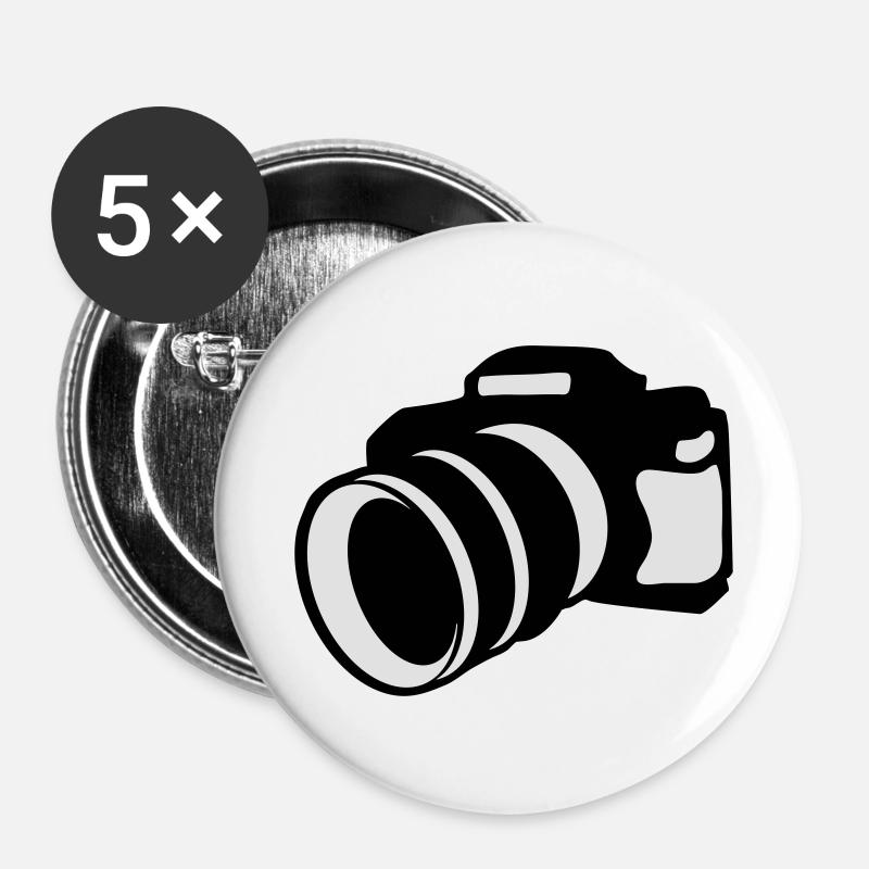 Kamera - Buttons klein 25 mm (5er Pack) - Weiß