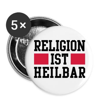 Religion ist heilbar - Buttons klein 25 mm (5er Pack) - Weiß - Vorne