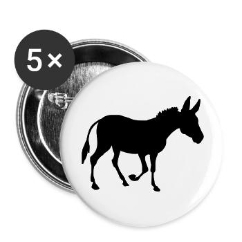 Âne - Lot de 5 petits badges (25 mm) - blanc - Devant