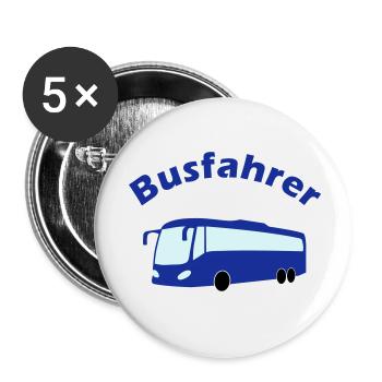 Busfahrer Design - Buttons klein 25 mm (5er Pack) - Weiß - Vorne