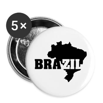 Brésil (ID: 002004) - Lot de 5 petits badges (25 mm) - blanc - Devant