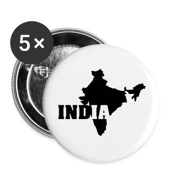 Inde (ID: 002004) - Lot de 5 petits badges (25 mm) - blanc - Devant