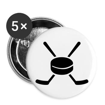 Eishockey - Buttons klein 25 mm (5er Pack) - Weiß - Vorne