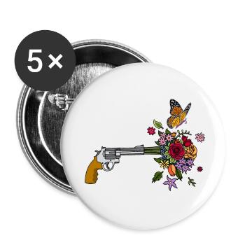 The Peace Gun - Buttons small 1''/25 mm (5-pack) - white - Front