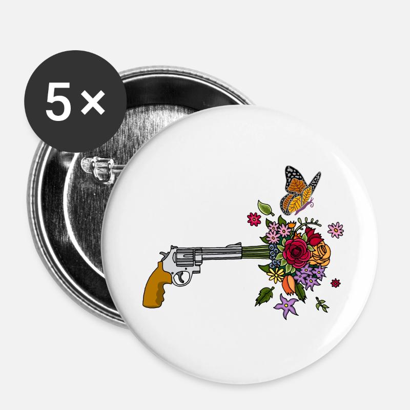 The Peace Gun - Buttons small 1''/25 mm (5-pack) - white