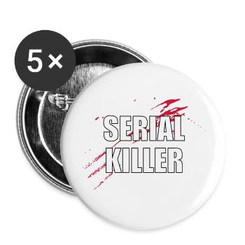 Serial Killer - Lot de 5 petits badges (25 mm) - blanc - Devant