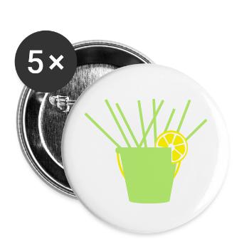 Eimer 2 - Buttons klein 25 mm (5er Pack) - Weiß - Vorne