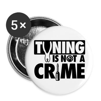 Tuning is not a crime - Buttons klein 25 mm (5er Pack) - Weiß - Vorne