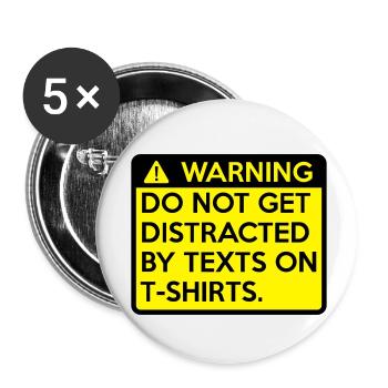 Achtung: nicht abgelenkt zu tun bekommen - Buttons klein 25 mm (5er Pack) - Weiß - Vorne