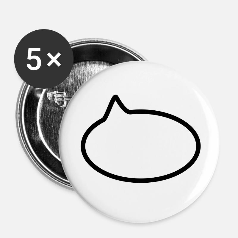 Balloon / / cartoon / / saying / / do statement - Buttons small 1''/25 mm (5-pack) - white