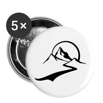 berg_tour - Buttons klein 25 mm (5er Pack) - Weiß - Vorne