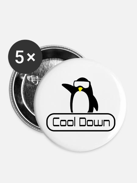 cool down - Buttons klein 25 mm (5er Pack) - Weiß