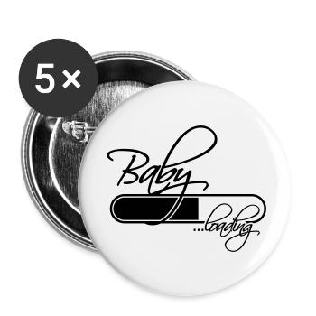 Baby Loading Girl - Lot de 5 petits badges (25 mm) - blanc - Devant