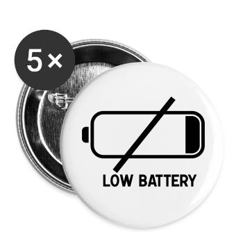 low_batteryf1 - Buttons small 1''/25 mm (5-pack) - white - Front