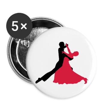 la danse de salon - Lot de 5 petits badges (25 mm) - blanc - Devant