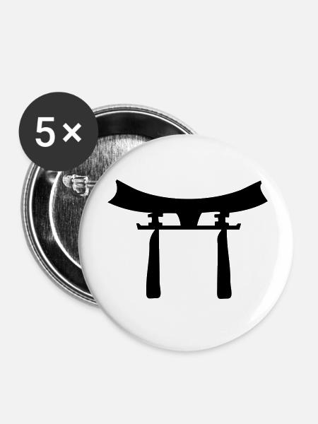 japan_sign - Buttons klein 25 mm (5er Pack) - Weiß