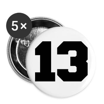 13_zahl - Buttons small 1''/25 mm (5-pack) - white - Front