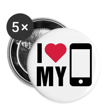 Love mobile - Buttons small 1''/25 mm (5-pack) - white - Front