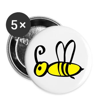 bee / honeybee 2c - Lot de 5 petits badges (25 mm) - blanc - Devant