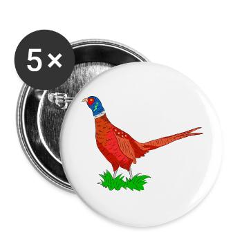 Colored Pheasant Adventure Graphic - Buttons small 1''/25 mm (5-pack) - white - Front