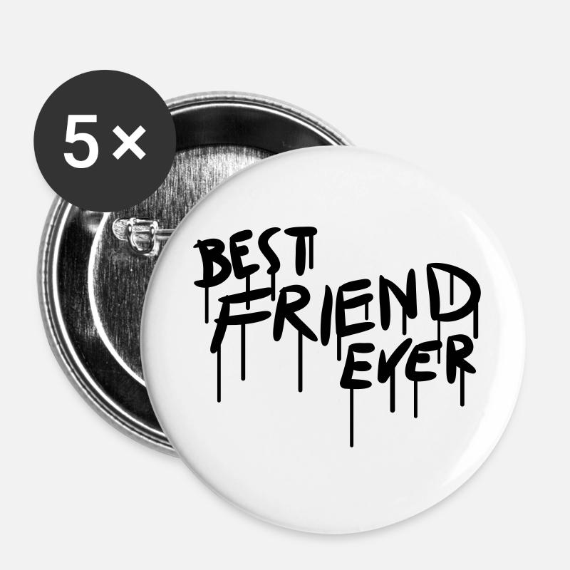 Bedste ven nogensinde Graffiti - Buttons/Badges lille, 25 mm (5-pack) - hvid