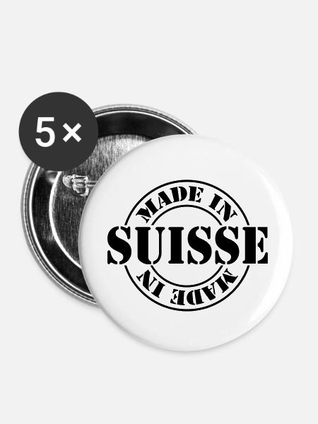 made in suisse m1k2 - Buttons klein 25 mm (5er Pack) - Weiß