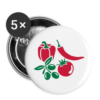 Vegetables - Buttons small 1''/25 mm (5-pack) - white - Front