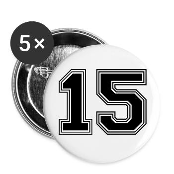 15_number_15_(s31) - Buttons small 1''/25 mm (5-pack) - white - Front