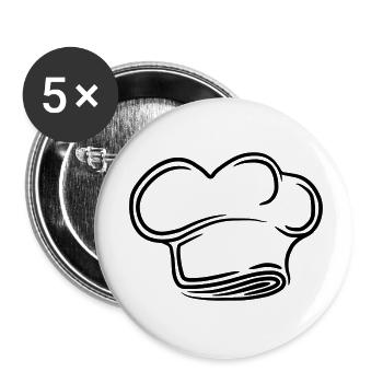 Conception de tatouage pour le chapeau du Chef exé - Lot de 5 petits badges (25 mm) - blanc - Devant