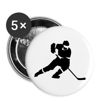 Hockey - Lot de 5 petits badges (25 mm) - blanc - Devant