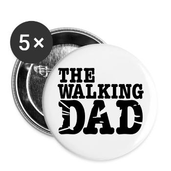 the walking dad - Buttons small 1''/25 mm (5-pack) - white - Front