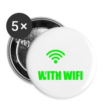 Wlan Wifi Informatiker Programmierer Geek Geschenk - Buttons klein 25 mm (5er Pack) - Weiß - Vorne