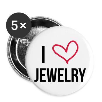 Juwelier / Schmuck / Goldschmied / Diamant / Ring - Buttons klein 25 mm (5er Pack) - Weiß - Vorne