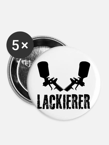 Lackierer - Buttons klein 25 mm (5er Pack) - Weiß