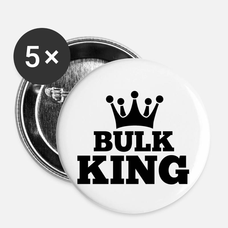 BULK KING - Buttons klein 25 mm (5er Pack) - Weiß
