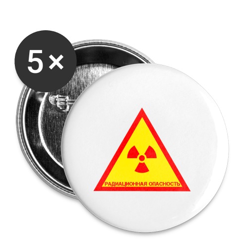 Achtung Radioaktiv Russisch - Buttons klein 25 mm (5er Pack)