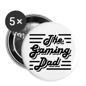 The Gaming Dad - Buttons small 1''/25 mm (5-pack) - white - Front
