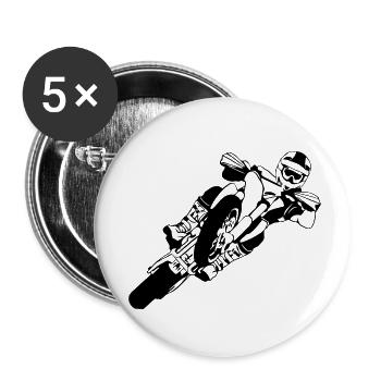 Supermoto Racing - Supermotard - Lot de 5 petits badges (25 mm) - blanc - Devant