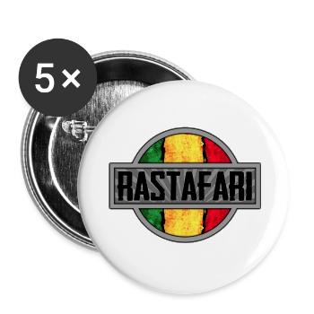 Design de drapeau rasta pour le streetwear - Lot de 5 petits badges (25 mm) - blanc - Devant