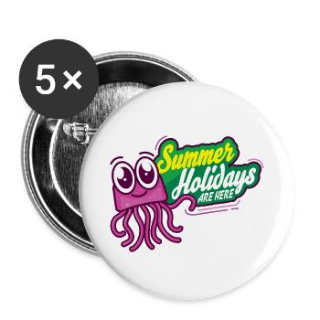summer holidays - Buttons small 1''/25 mm (5-pack) - white - Front