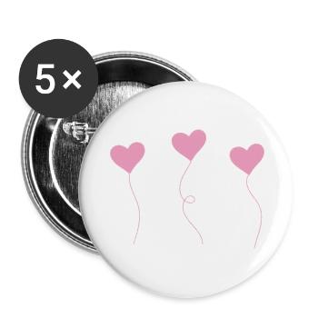 heart - Buttons klein 25 mm (5er Pack) - Weiß - Vorne