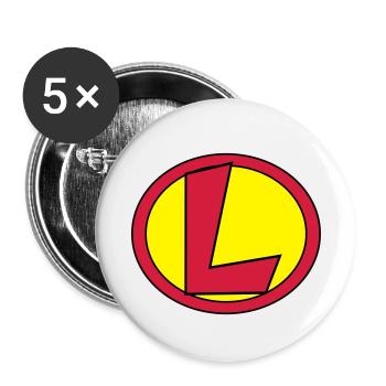 Super, Superheld, Superheldin, Hero, L - Buttons small 1''/25 mm (5-pack) - white - Front