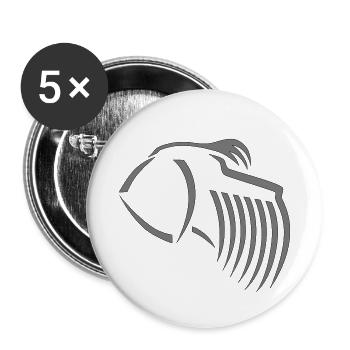 Schnauzer - Buttons small 1''/25 mm (5-pack) - white - Front