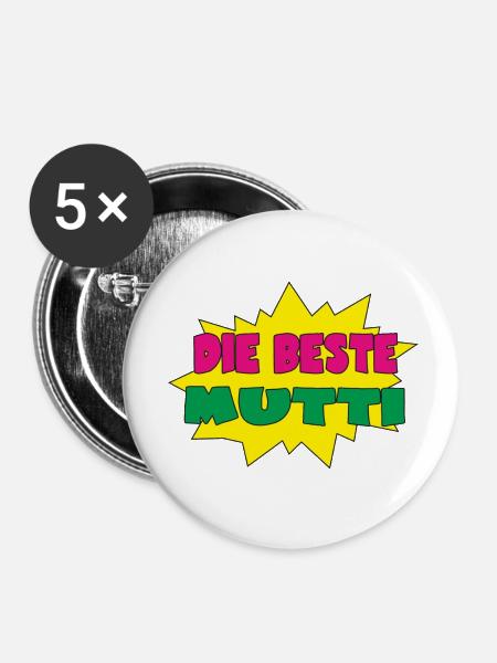 Die beste mutti - Buttons klein 25 mm (5er Pack) - Weiß