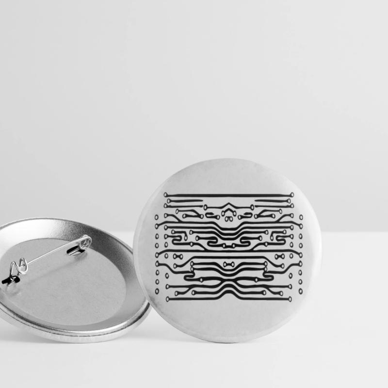 design lines microchip disk pattern cool lines Buttons small 1''/25 mm (5-pack)