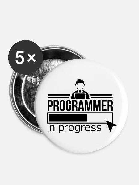 Programmierer - Buttons klein 25 mm (5er Pack) - Weiß